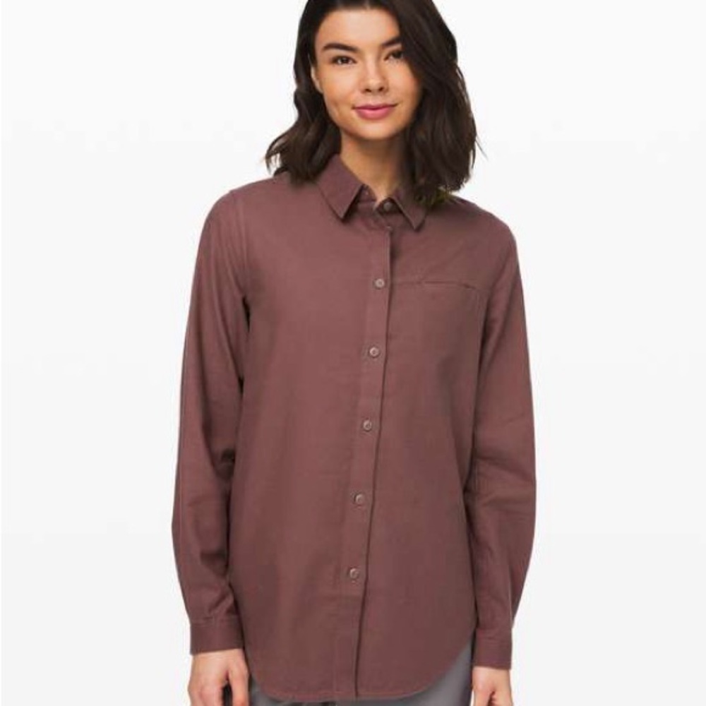 Lululemon Full Day Ahead Shirt in Mauve (Size:8)